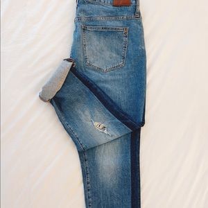 MADEWELL High Rise Slim Boy Jean Tuxedo Stripe